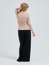 Seamless Basic Sheer Roll Neck | Silke Rullekravebluse Rosa Beige