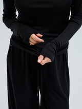 Seamless Basic Sheer Roll Neck | Silke Rullekravebluse Sort