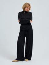 Seamless Basic Sheer Roll Neck | Silke Rullekravebluse Sort
