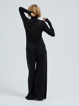 Seamless Basic Sheer Roll Neck | Silke Rullekravebluse Sort