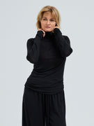 Sheer Roll Neck | Silke - Sort