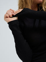 Seamless Basic Silky Alma | Silke L/S T-Shirt Sort