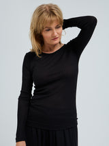 Seamless Basic Silky Alma | Silke L/S T-Shirt Sort
