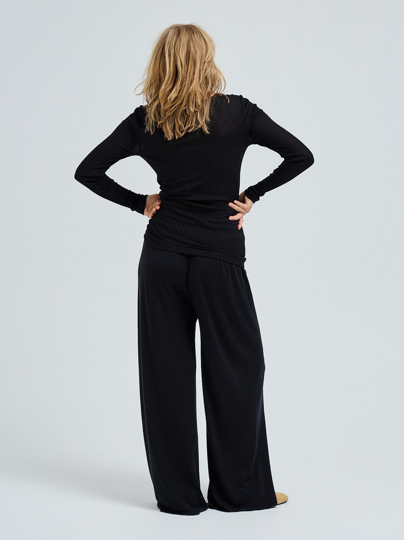 Seamless Basic Silky Alma | Silke L/S T-Shirt Sort