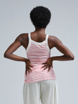 Seamless Basic Silky Daze | Silke Stroptop Pink/off-white