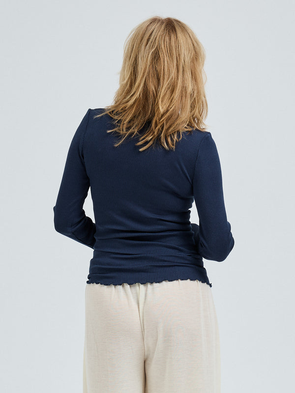 Seamless Basic Silky Fiore | Silke Bluse Navy