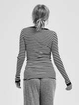 Seamless Basic Silky Fiore | Silke Bluse Navy/Off-white