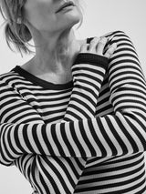 Seamless Basic Silky Fiore | Silke Bluse Navy/Off-white