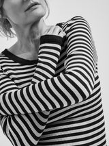 Seamless Basic Silky Fiore | Silke Bluse Navy/Off-white