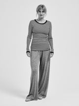 Seamless Basic Silky Fiore | Silke Bluse Navy/Off-white