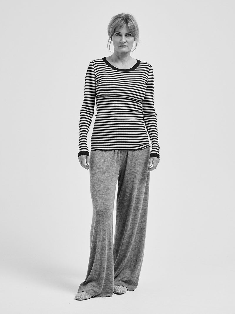 Seamless Basic Silky Fiore | Silke Bluse Navy/Off-white