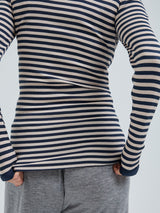 Seamless Basic Silky Fiore | Silke Bluse Navy/beige