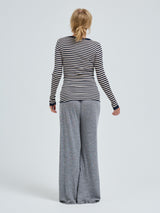 Seamless Basic Silky Fiore | Silke Bluse Navy/beige