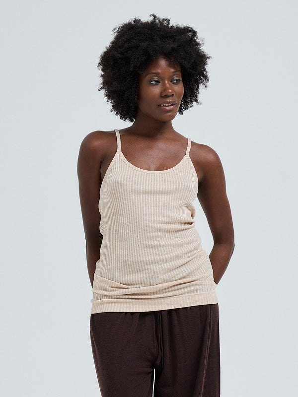 Seamless Basic Silky Sofia | Silke Stroptop Rosa Beige