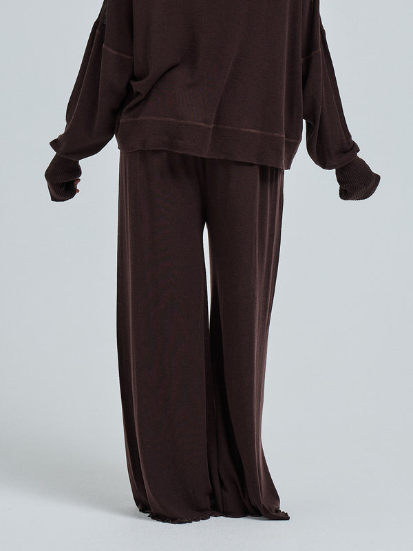 Seamless Basic Woolen Barbera | Merinould Bukser Dark Brown