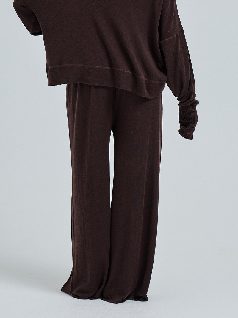 Seamless Basic Woolen Barbera | Merinould Bukser Dark Brown