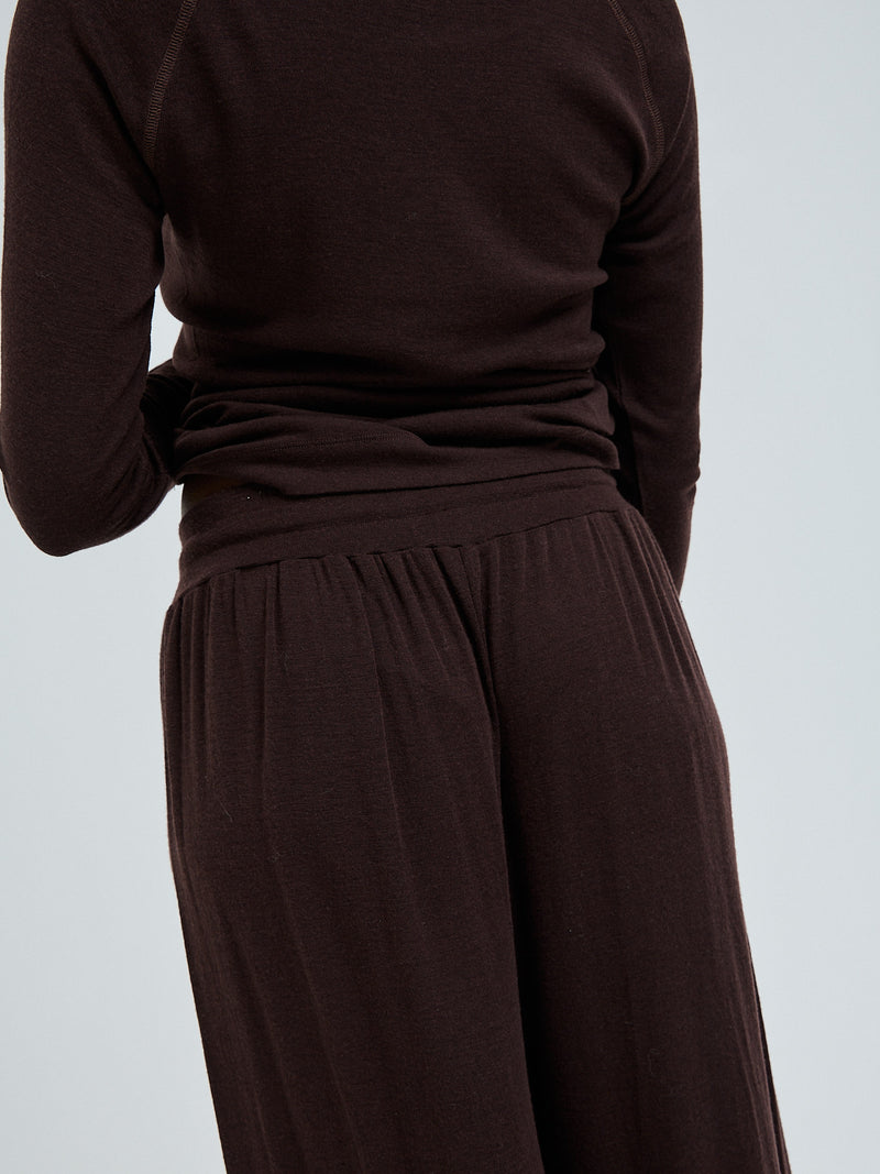Seamless Basic Woolen Barbera | Merinould Bukser Dark Brown