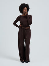 Seamless Basic Woolen Barbera | Merinould Bukser Dark Brown