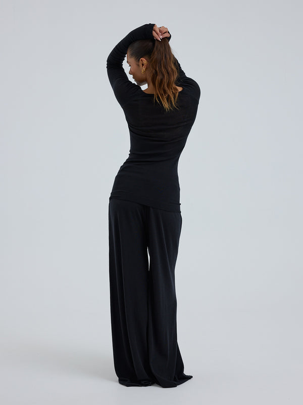 Seamless Basic Woolen Barbera | Merinould Bukser Sort