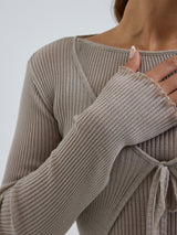 Seamless Basic Woolen Cardigan | Merinould Cardigan Beige