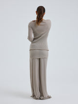 Seamless Basic Woolen Cardigan | Merinould Cardigan Beige