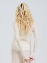 Seamless Basic Woolen Cardigan | Merinould Cardigan Off-white