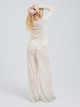 Seamless Basic Woolen Cardigan | Merinould Cardigan Off-white