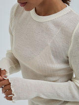 Seamless Basic Woolen Classic Blouse | Merinould L/S T-Shirt Off-white