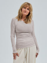 Seamless Basic Woolen Jade | Merinould L/S T-Shirt Beige