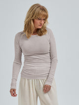 Seamless Basic Woolen Jade | Merinould L/S T-Shirt Beige