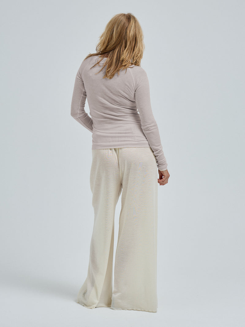 Seamless Basic Woolen Jade | Merinould L/S T-Shirt Beige