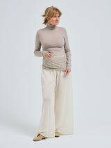 Seamless Basic Woolen Lola | Merinould Rullekravebluse Beige