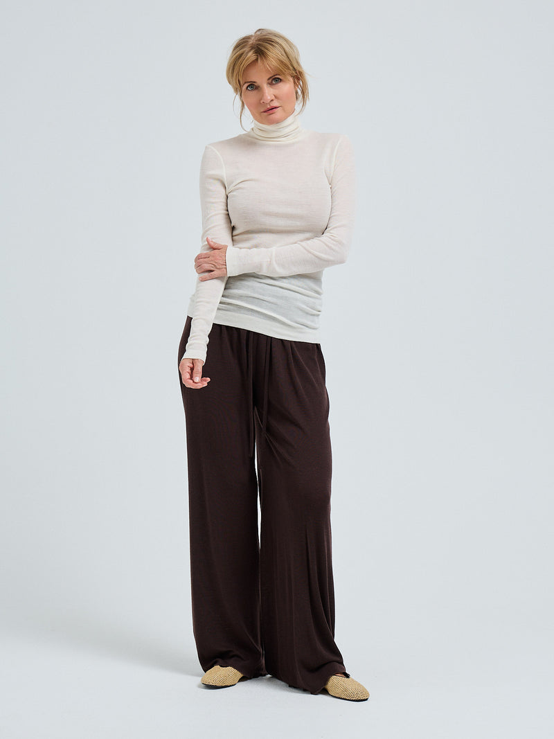 Seamless Basic Woolen Lola | Merinould Rullekravebluse Off-white
