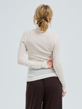 Seamless Basic Woolen Lola | Merinould Rullekravebluse Off-white