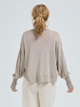 Seamless Basic Woolen Sporty Sweat | Merinould Bluse Beige