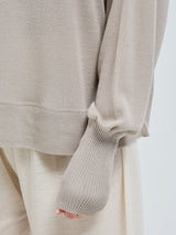 Seamless Basic Woolen Sporty Sweat | Merinould Bluse Beige