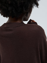 Seamless Basic Woolen Sporty Sweat | Merinould Bluse Dark Brown