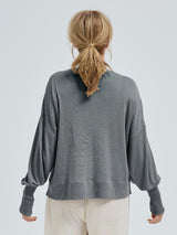Seamless Basic Woolen Sporty Sweat | Merinould Bluse Gråmelange