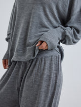 Seamless Basic Woolen Sporty Sweat | Merinould Bluse Gråmelange