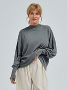 Woolen Sporty Sweat | Merinould - Gråmelange