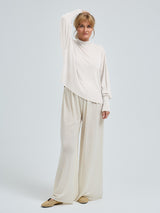 Seamless Basic Woolen Sporty Sweat | Merinould Bluse Off-white