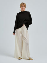 Seamless Basic Woolen Sporty Sweat | Merinould Bluse Sort