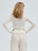 Seamless Basic Wooly Long Sleeve | Uld Silke Bluse Off-white