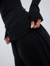 Seamless Basic Wooly Long Sleeve | Uld Silke Bluse Sort