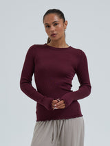 Seamless Basic Wooly Long Sleeve | Uld Silke Bluse Vineyard