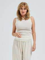 Seamless Basic Wooly Tank | Uld Silke Tanktop Off-white