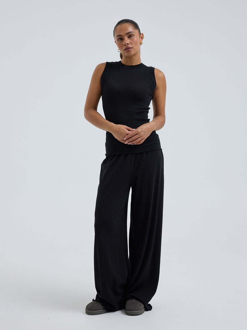 Seamless Basic Wooly Tank | Uld Silke Tanktop Sort