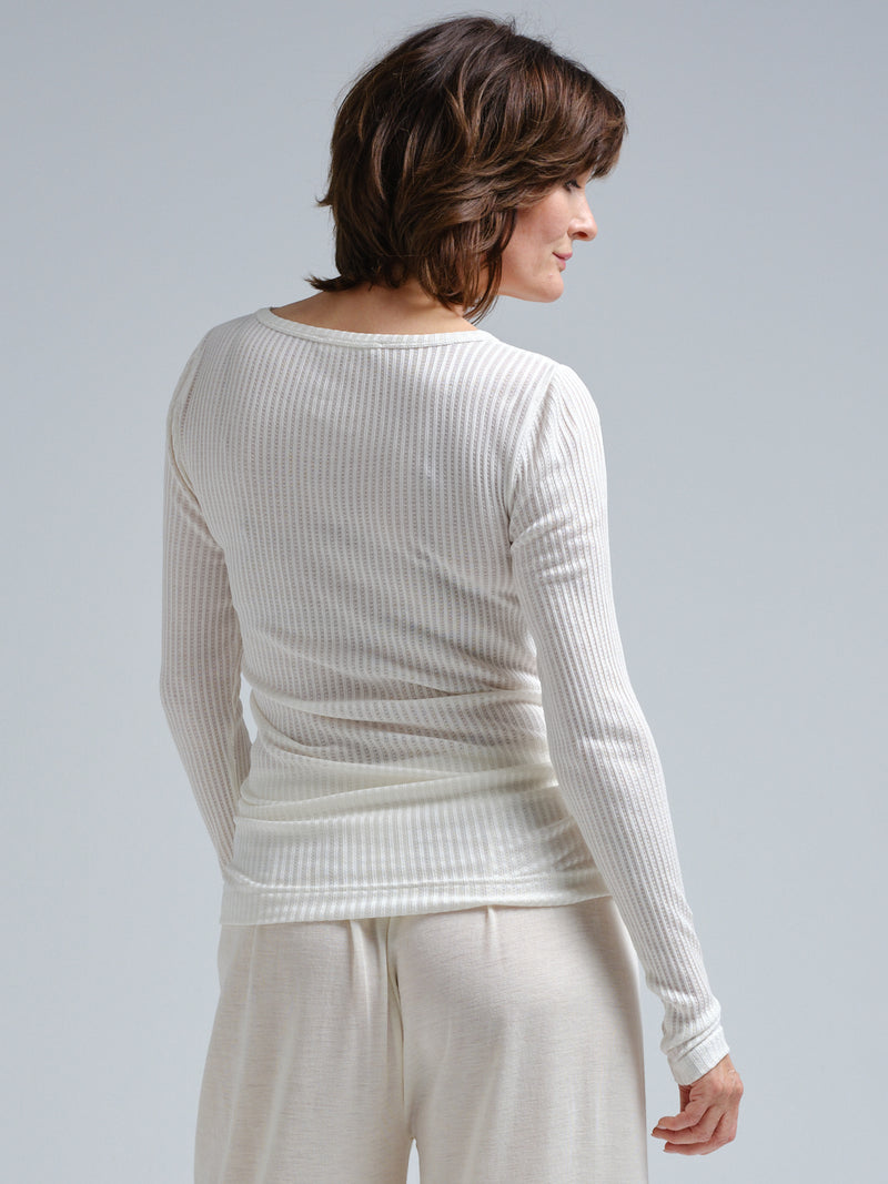 Seamless Basic Alma | Silke L/S T-Shirt Off-white