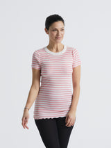 Seamless Basic Silky Tee | Silke T-shirt Pink/off-white